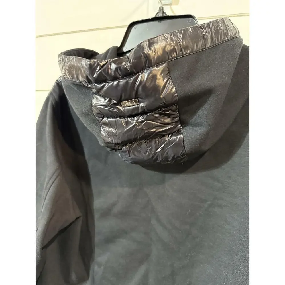 Herno Men's Black Ultralight Mixed Media Jacket IT 50 (US Large) New with Tags